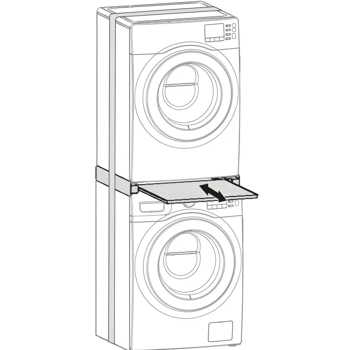 Supporto Sovrapposizione Lavatrice Asciugatrice 60x60 Ripiano Estraibile