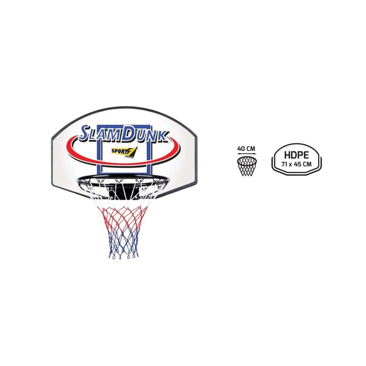 Tabellone Canestro da Basket Metallo Rete Bambini Bimbi Pallacanestro Basketball