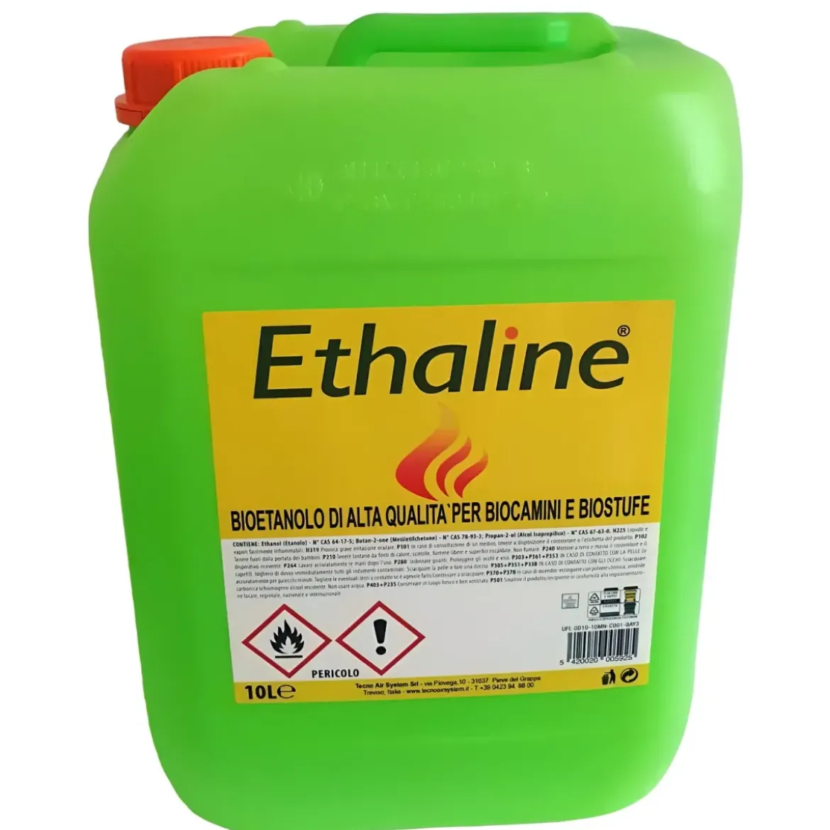8 Taniche Bioetanolo Naturale 10L Combustibile Ecologico per Biocamini