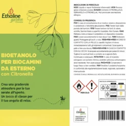 4 Taniche 5L Bioetanolo con Citronella per Biocamini da Esterno