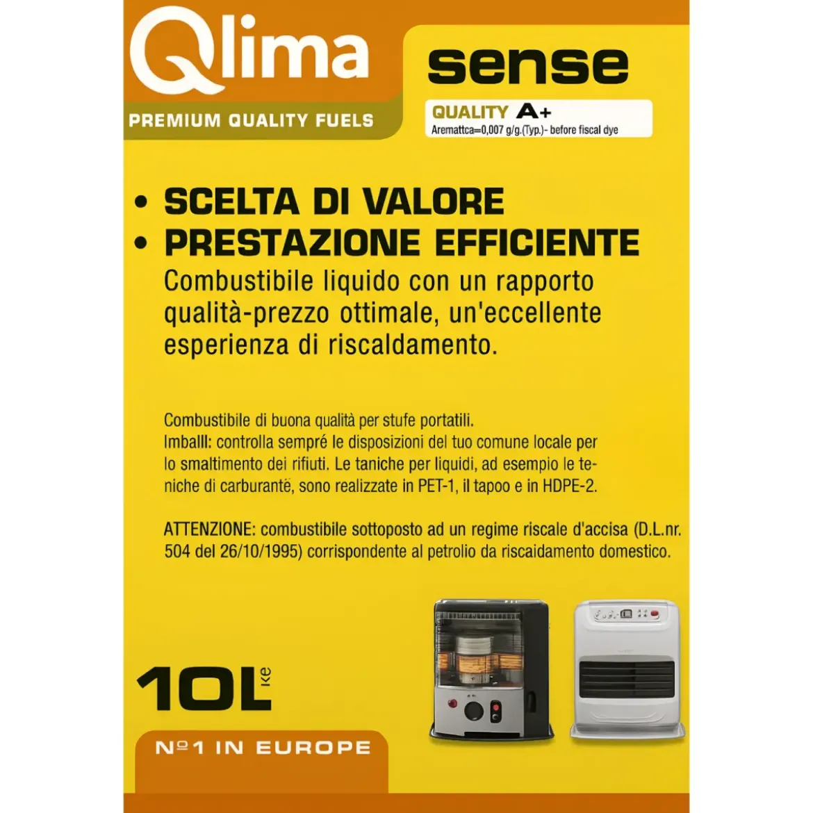 4 Taniche PET Riciclabile 10L Combustibile Liquido Paraffina per Stufe