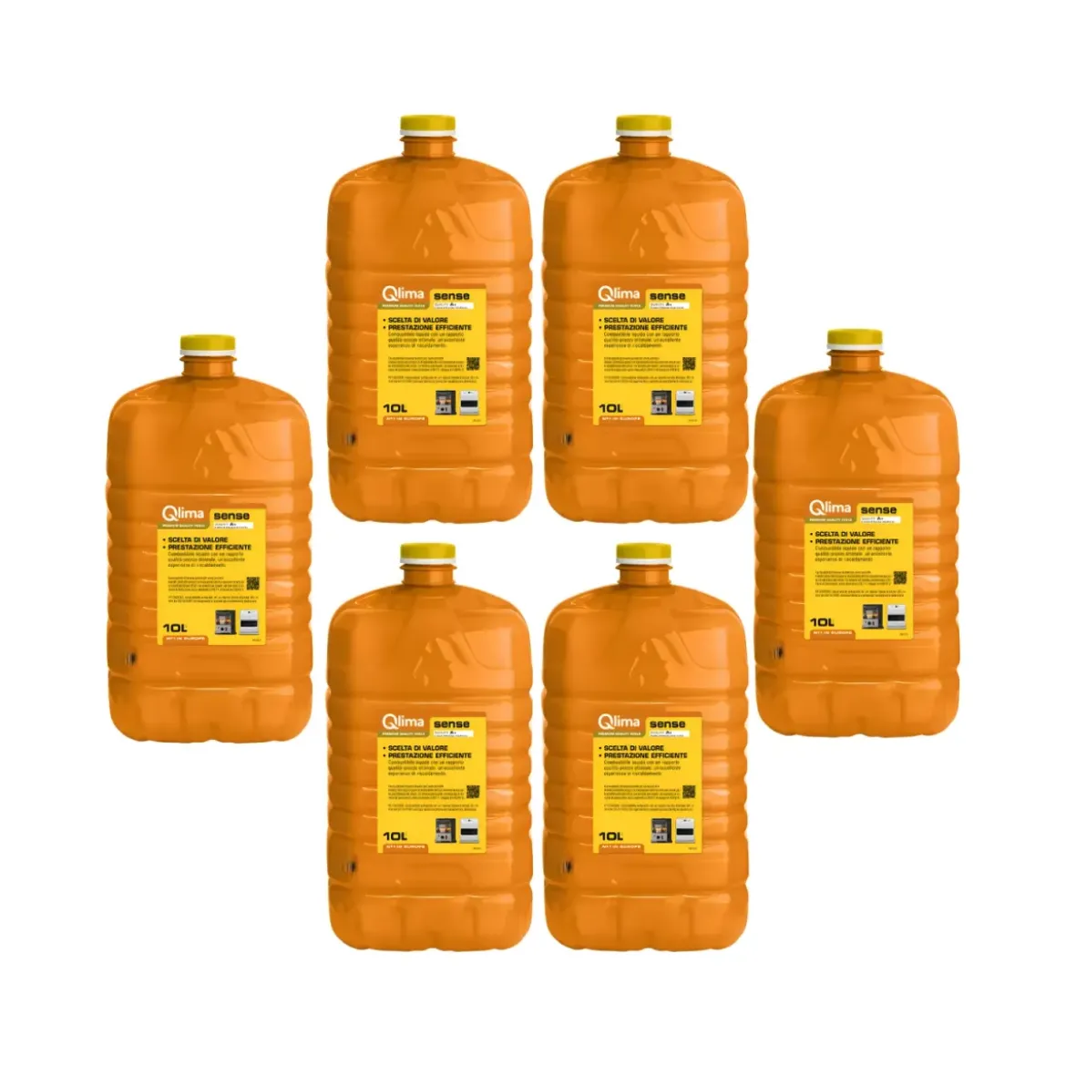 6 Taniche PET Riciclabile 10L Combustibile Liquido Paraffina per Stufe
