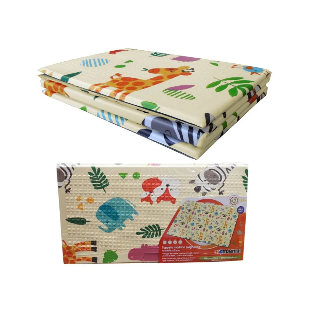 Tappeto per Bambini 200x150 Pieghevole Morbido Antiscivolo da Gioco Cameretta