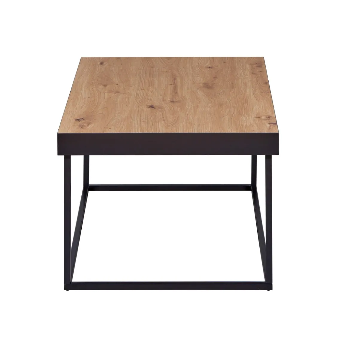 Tavolino Basso da Caffe Tavolo con in Legno MDF Struttura Metallo Nero
