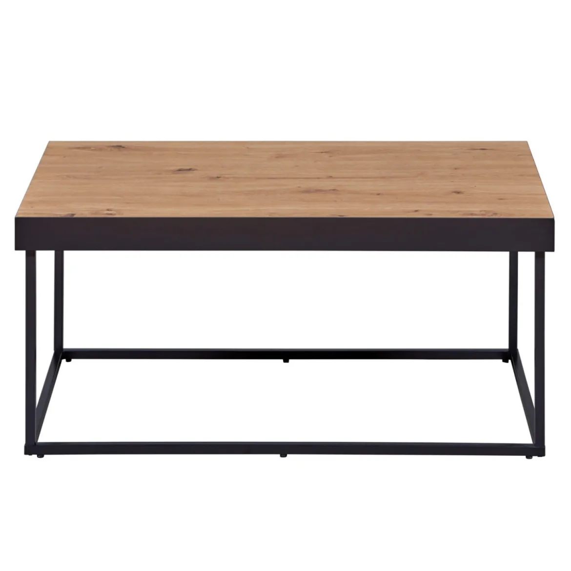 Tavolino Basso da Caffe Tavolo con in Legno MDF Struttura Metallo Nero