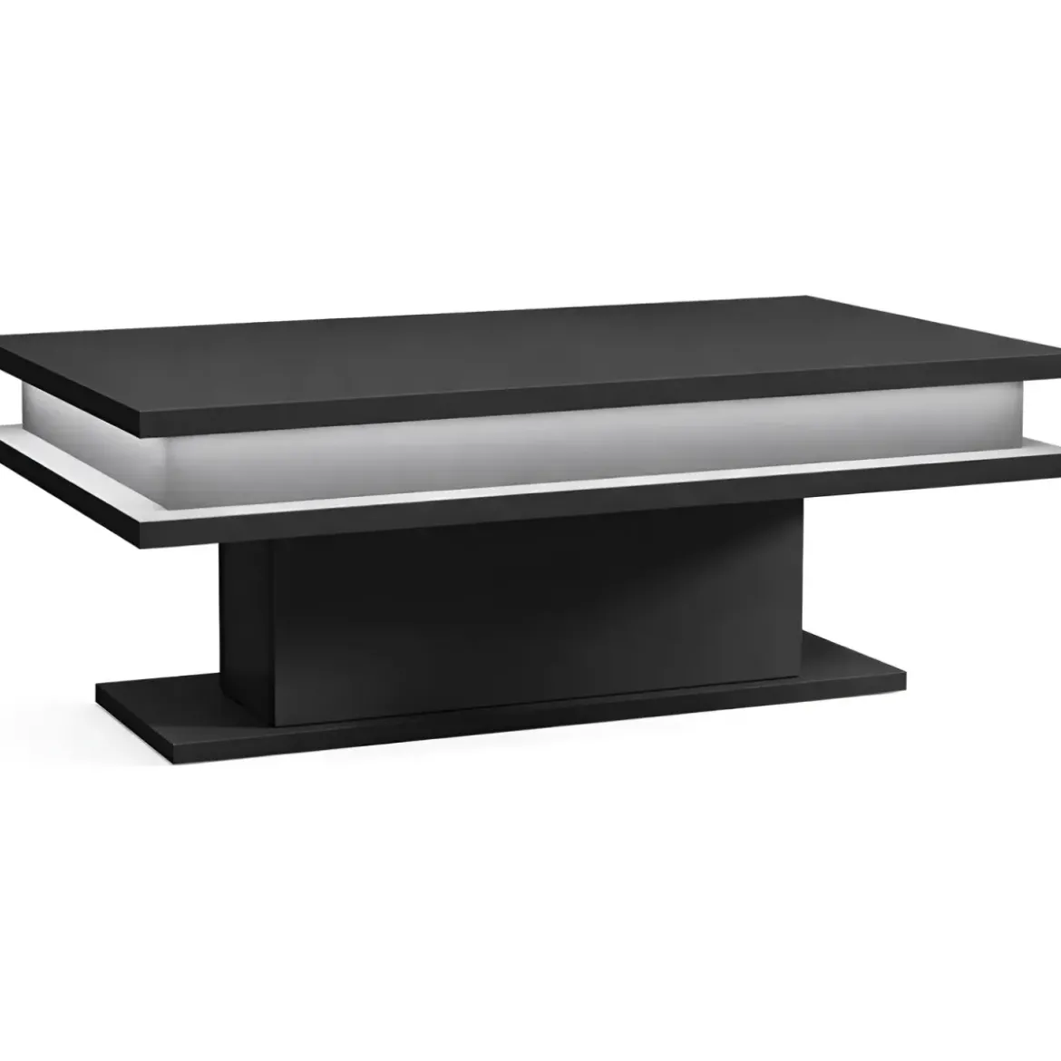 Tavolino da Caffè 100 cm con LED Antracite Rettangolare da Soggiorno