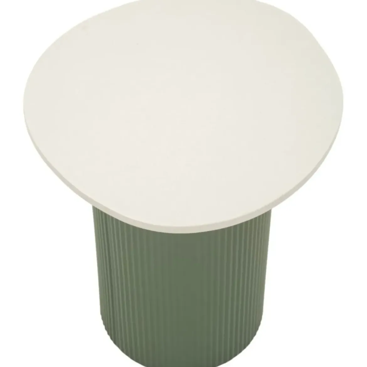 Tavolino da Caffè 45 cm Metallo Piano MDF Marmo Sintetico Verde Bianco