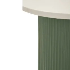 Tavolino da Caffè 45 cm Metallo Piano MDF Marmo Sintetico Verde Bianco