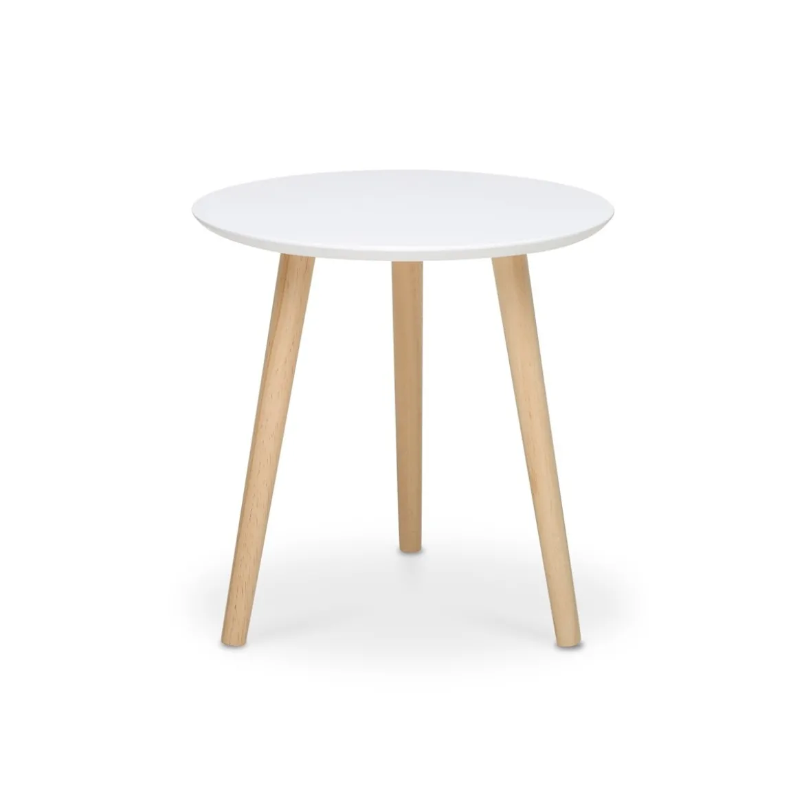 Tavolino da Caffe Bianco 48 cm Rotondo Divano Tavolinetto Salotto Tavolo Basso