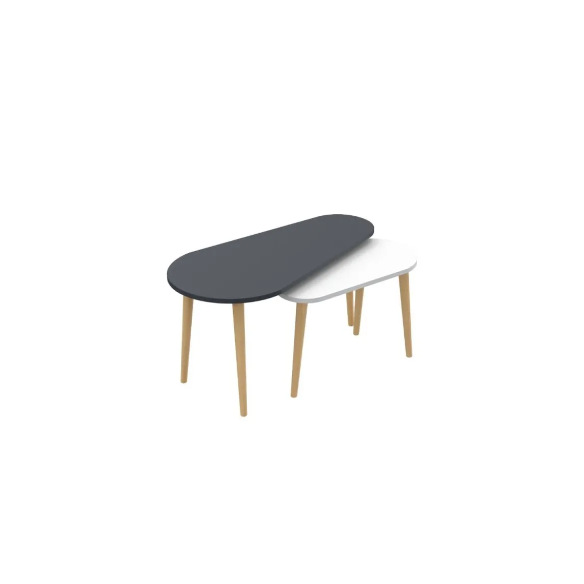 Tavolino da Caffè in Legno Antracite e Bianco Tavolino dal Design Moderno