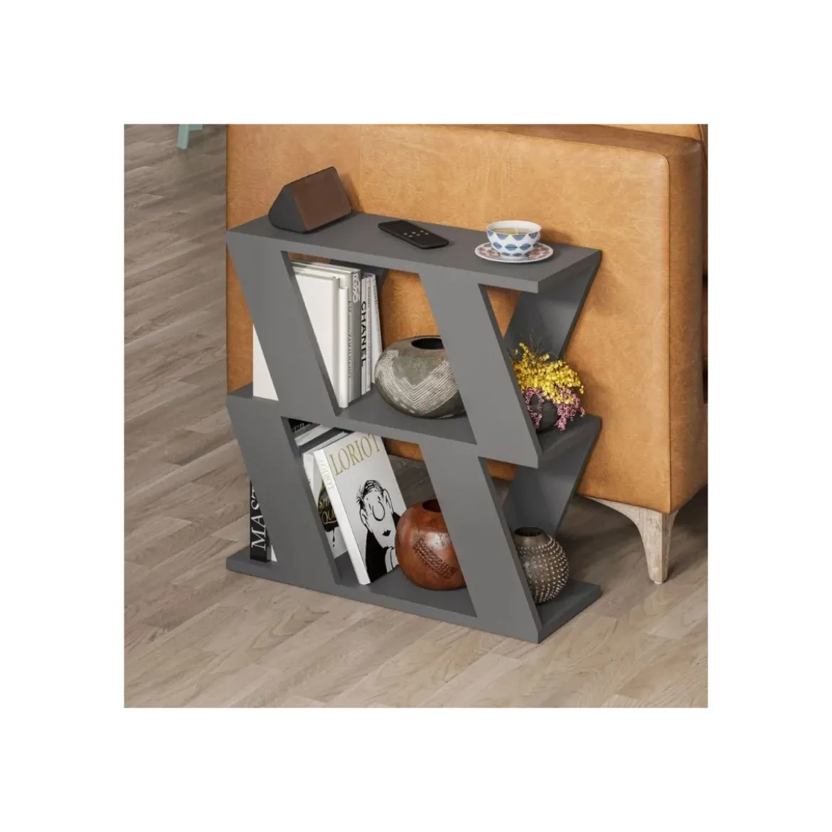 Tavolino da Divano Laterale Antracite 60x22x57 cm
