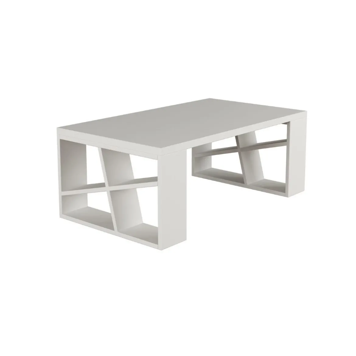 Tavolino da Salotto 105x60 cm Bianco Basso da Caffe