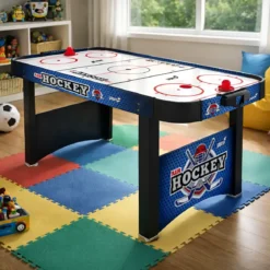 Tavolo Air Hockey con Ventola Aria 12 V a Batteria 2 Dischi Table per Bambini