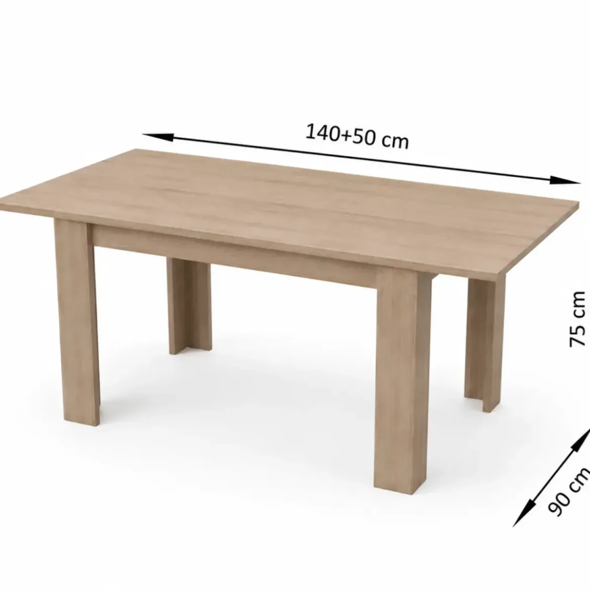 Tavolo Allungabile 140-190 cm in Legno Olmo Moderno da Pranzo