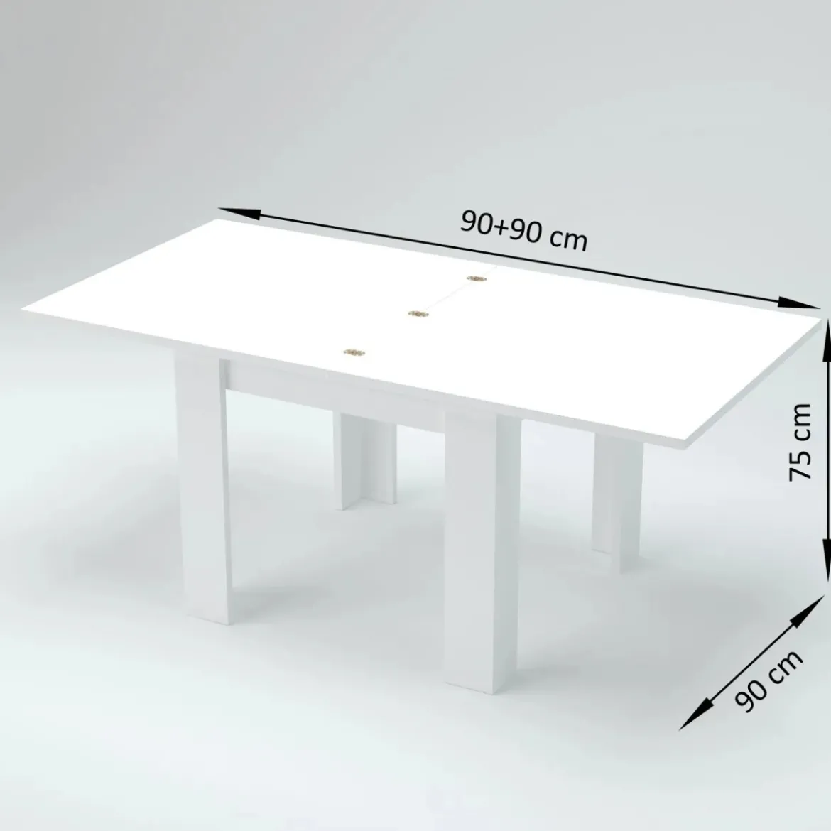 Tavolo Allungabile da 90 cm a 180 cm Apertura a Libro Grigio