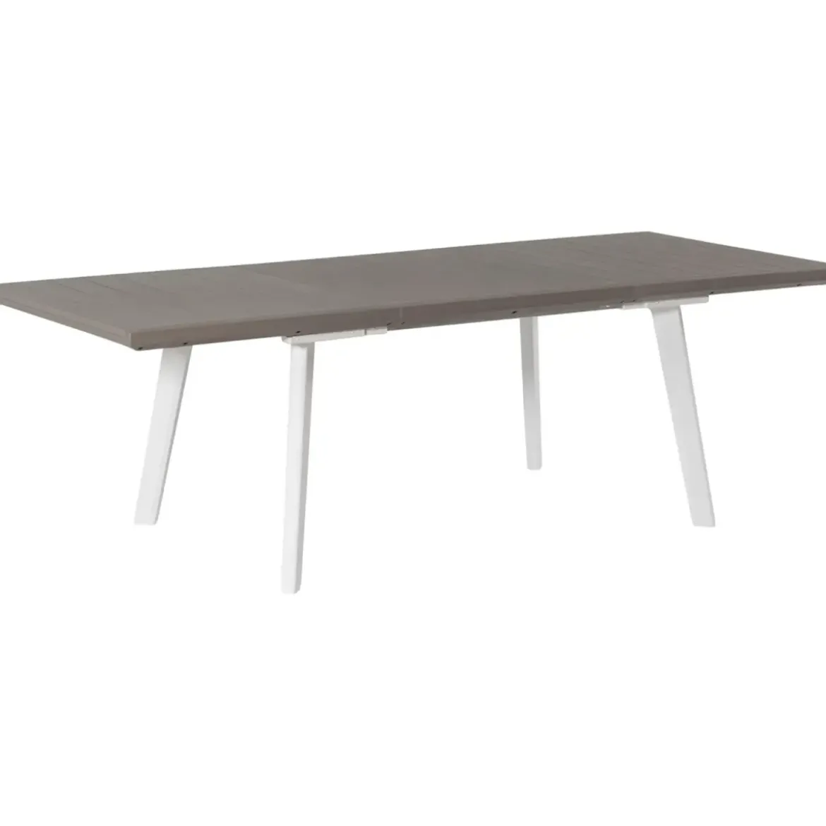 Tavolo Allungabile da Esterno Bianco Grigio Effetto Legno 162-241 cm