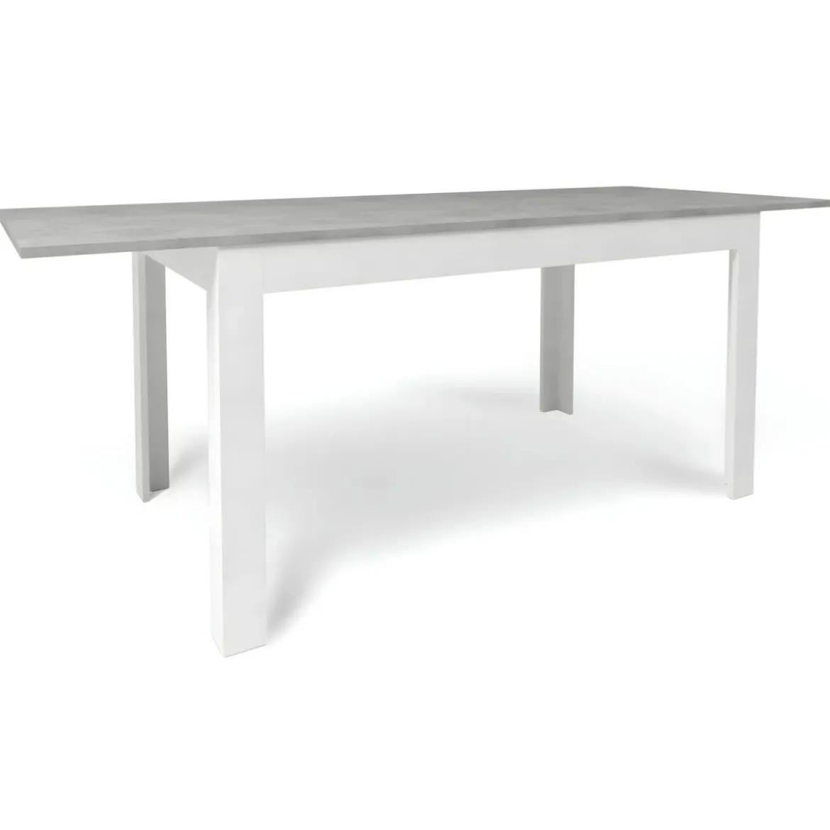 Tavolo Allungabile da Interno 140x80 cm Cemento e Bianco