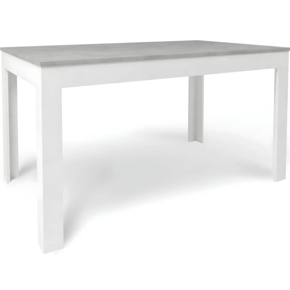 Tavolo Allungabile da Interno 140x80 cm Cemento e Bianco