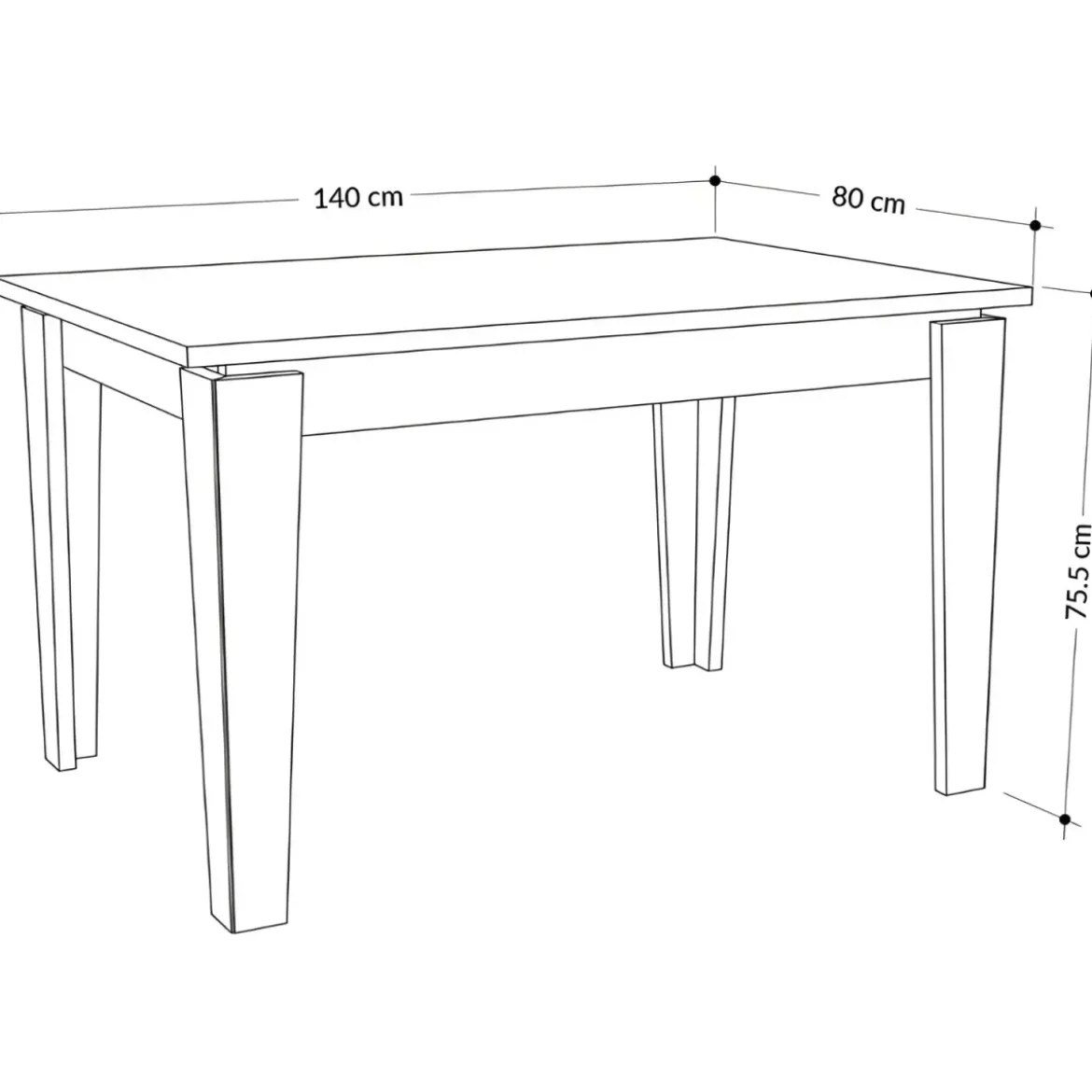 Tavolo Allungabile Pranzo Rettangolare 140-190x80 Noce Effetto Legno