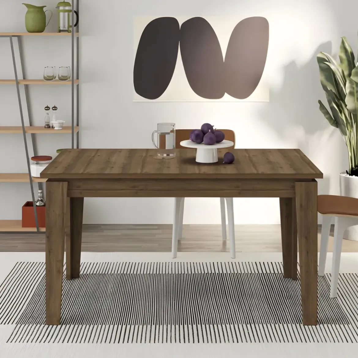 Tavolo Allungabile Pranzo Rettangolare 140-190x80 Noce Effetto Legno