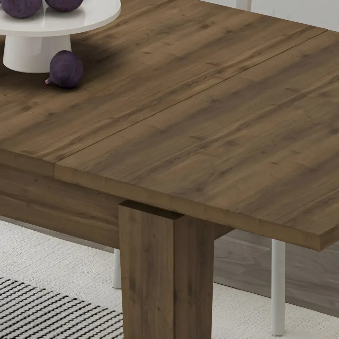 Tavolo Allungabile Pranzo Rettangolare 140-190x80 Noce Effetto Legno