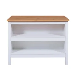 Tavolo Alto da Pranzo Mobile Bianco con Ripiani Penisola per Cucina