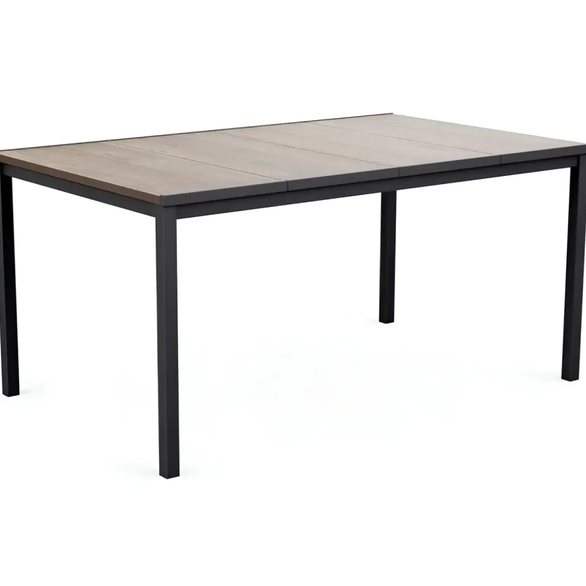 Tavolo da Giardino 159x95 cm Grafite Rettangolare Effetto Legno Metallo