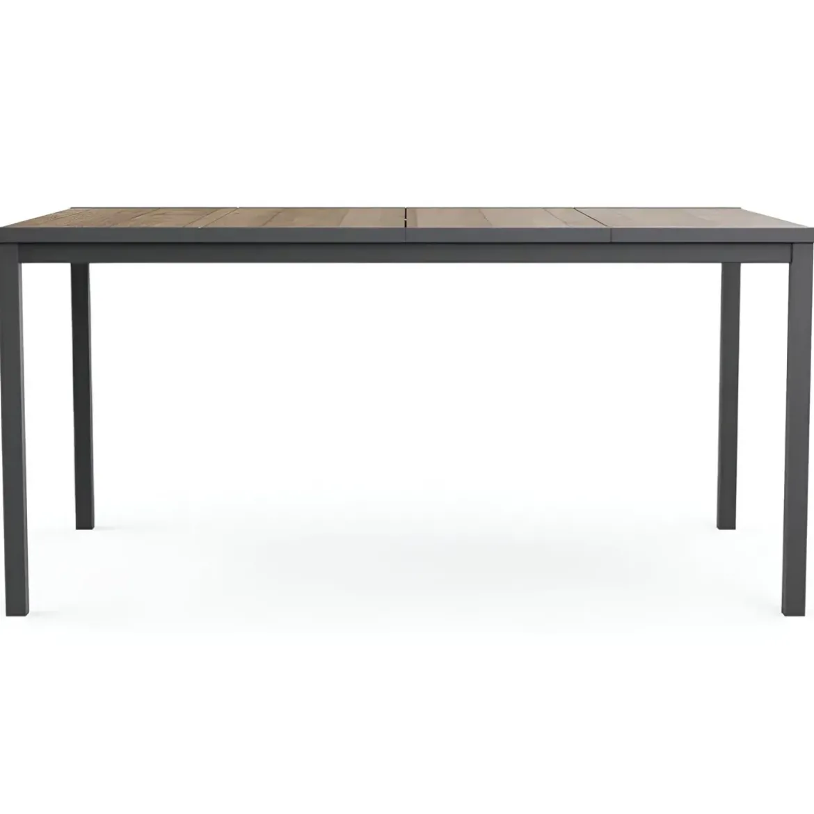 Tavolo da Giardino 159x95 cm Grafite Rettangolare Effetto Legno Metallo