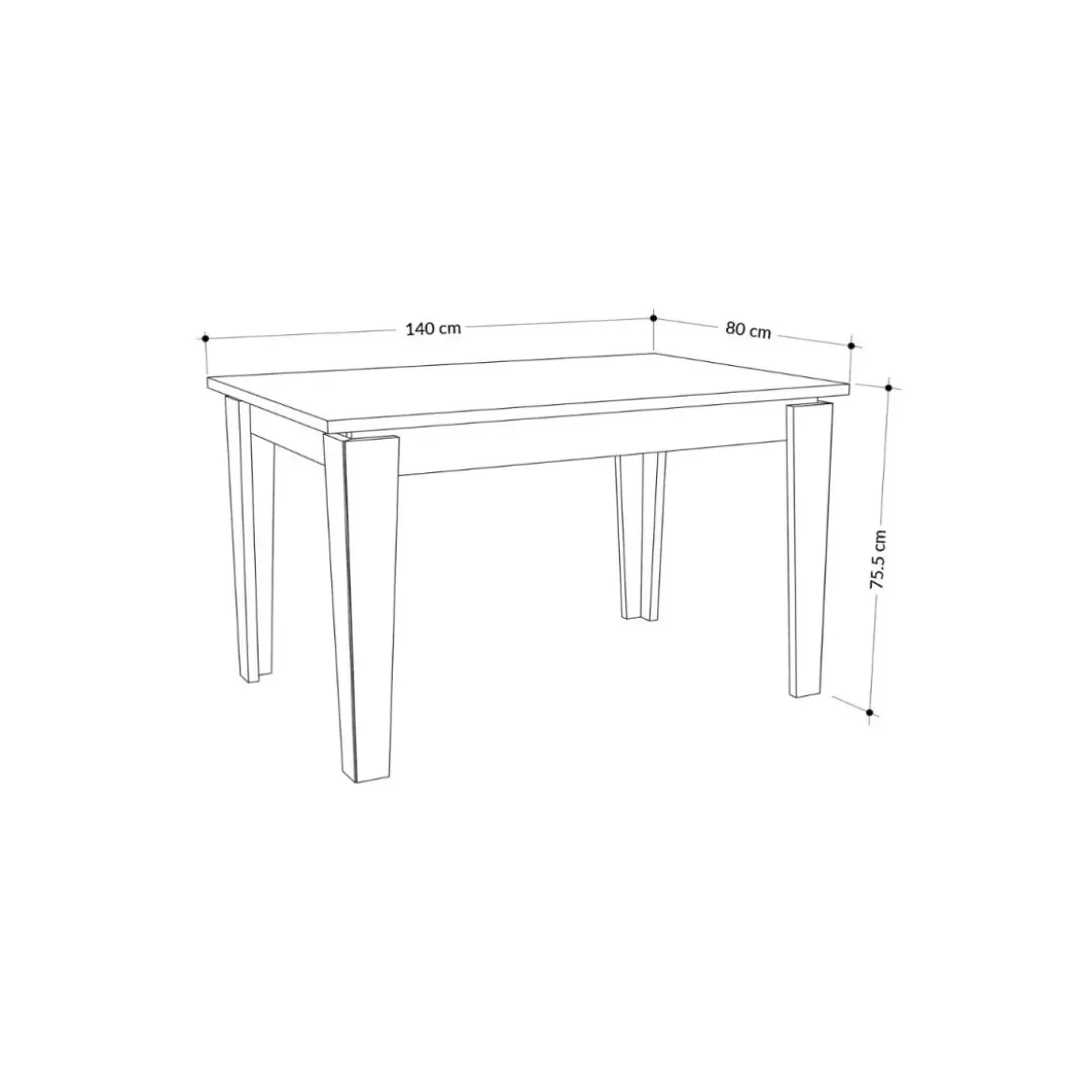 Tavolo da Pranzo Estensibile Allungabile 140/190 x 80 Bianco