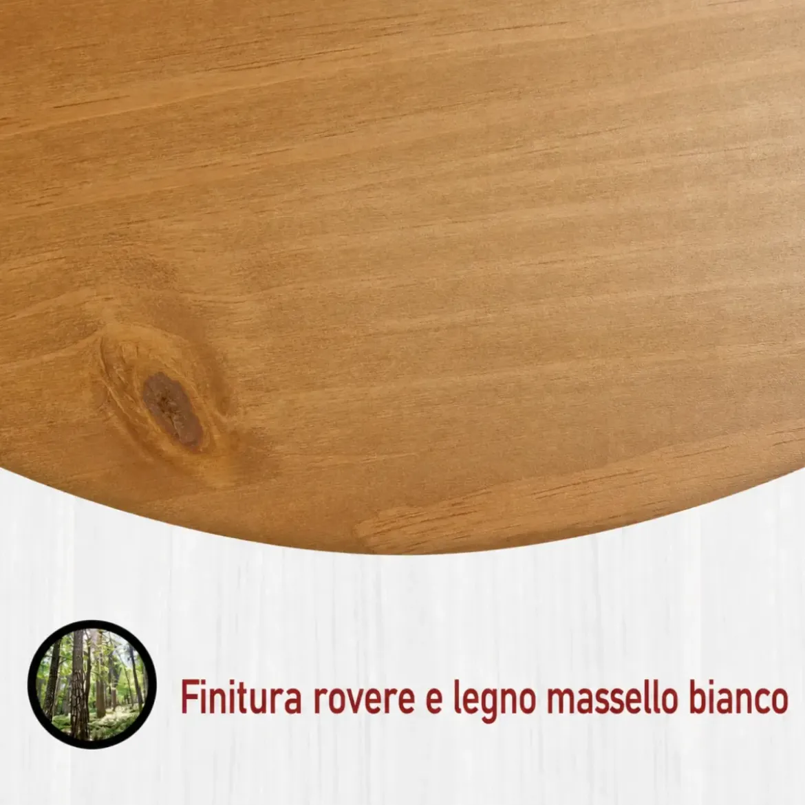 Tavolo da Pranzo in Legno Massello Bianco Rovere Rettangolare