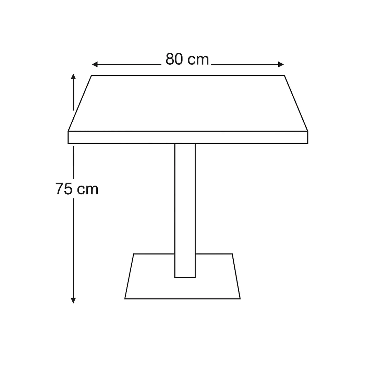 Tavolo da Pranzo Quadrato 80x80 cm Moderno Piano Antracite e Base Nera
