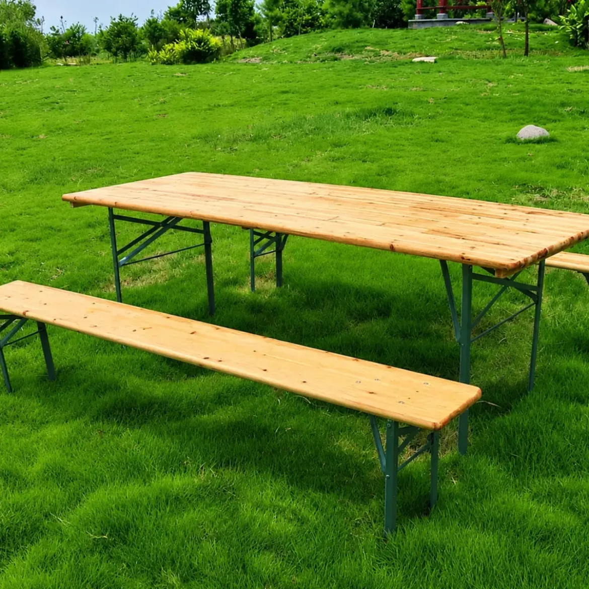 Tavolo e Panche Birreria 200x70 cm per Feste e Sagre