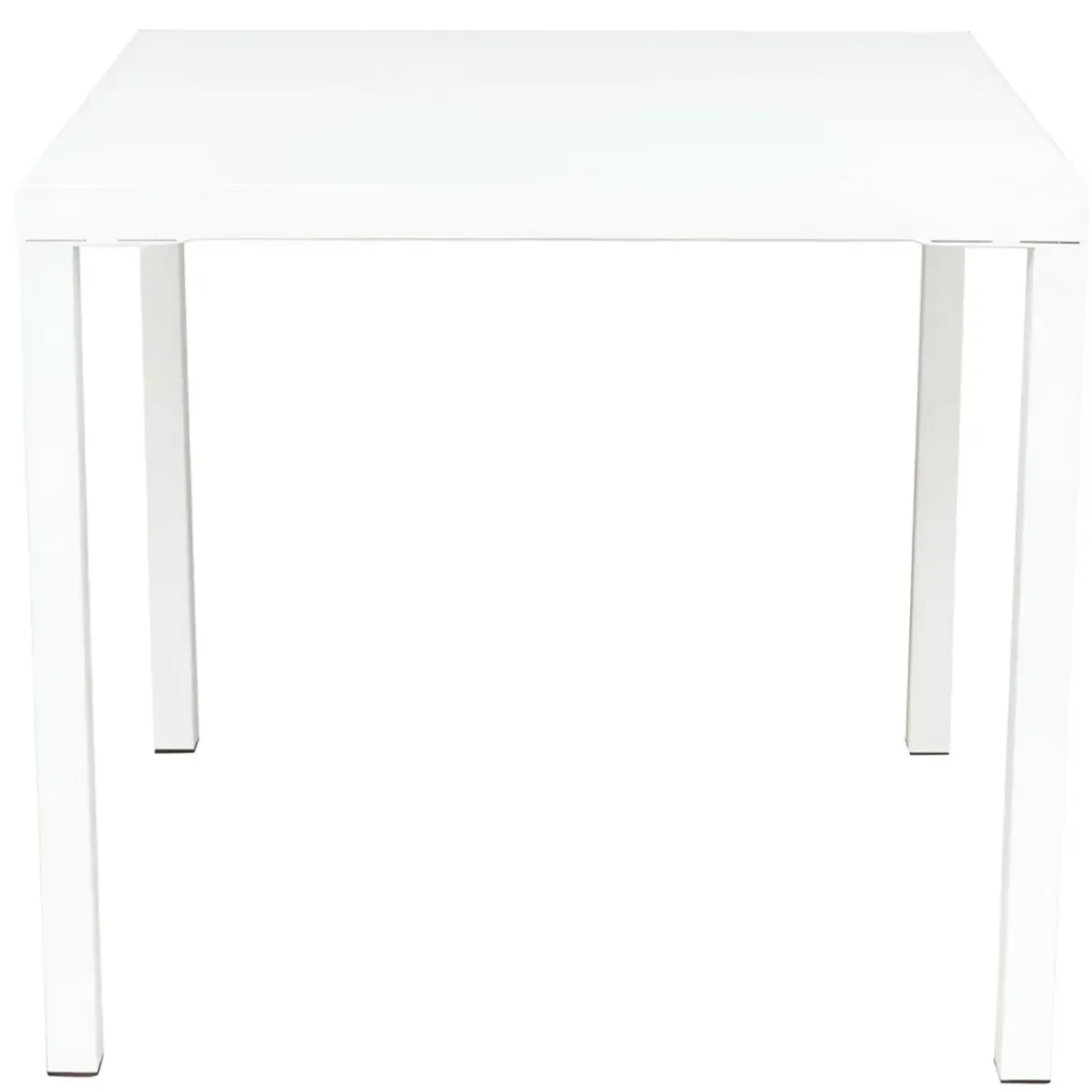 Tavolo Impilabile in Acciaio Bianco da Giardino Quadrato 80x80 cm