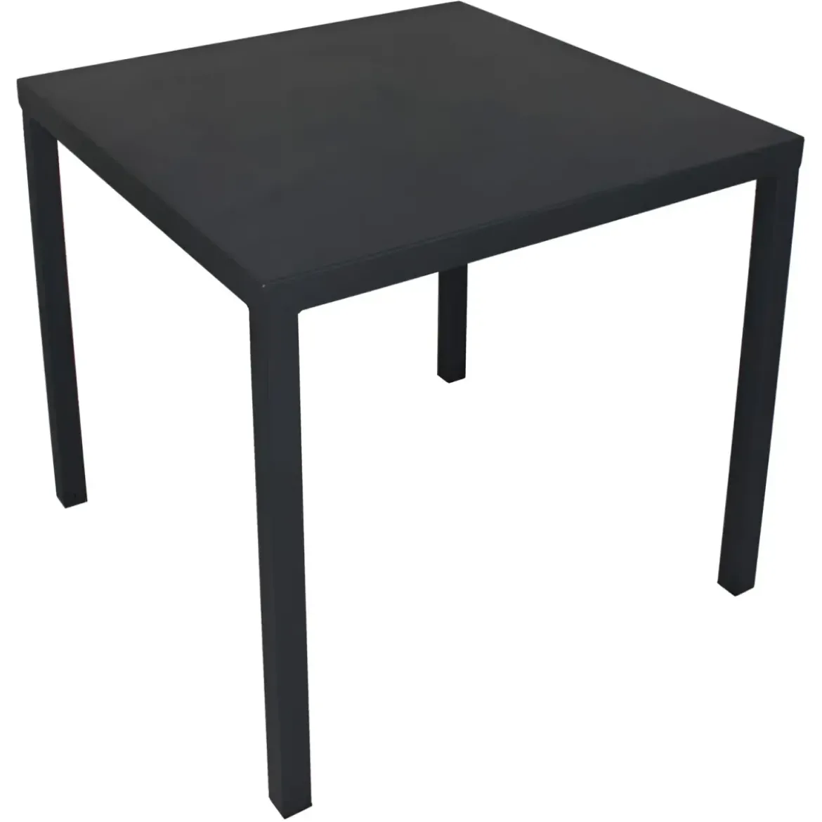 Tavolo Impilabile in Acciaio Antracite da Giardino Quadrato 80x80 cm