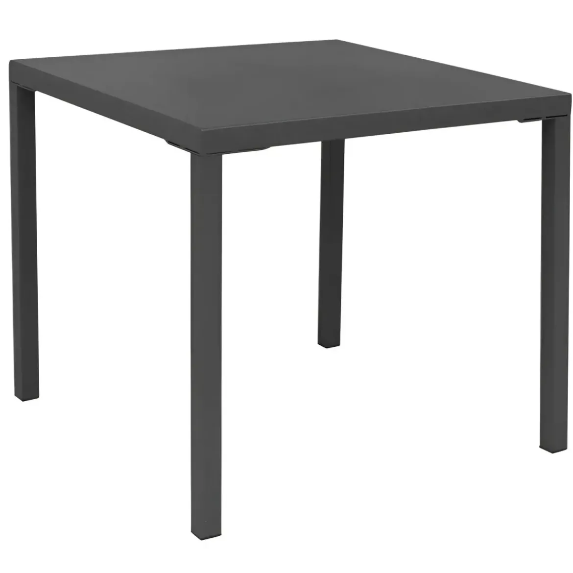Tavolo Impilabile in Acciaio Antracite da Giardino Quadrato 80x80 cm