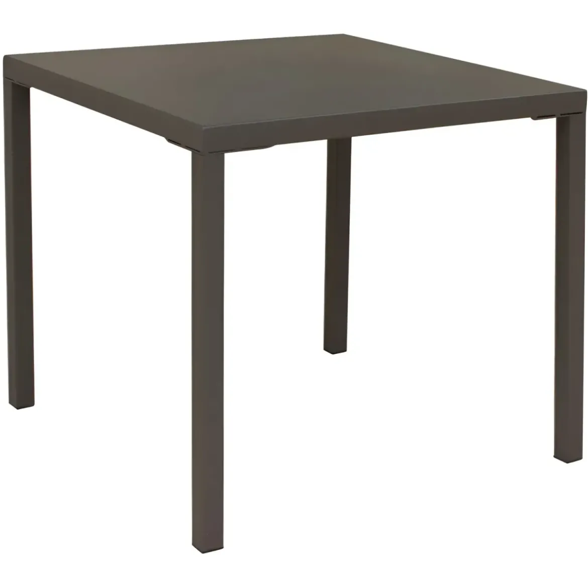 Tavolo Impilabile in Acciaio Taupe da Giardino Quadrato 80x80 cm