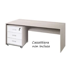 Tavolo Kit Scrivania 150 cm Olmo Grande Moderna da Ufficio Cameretta Porta Pc