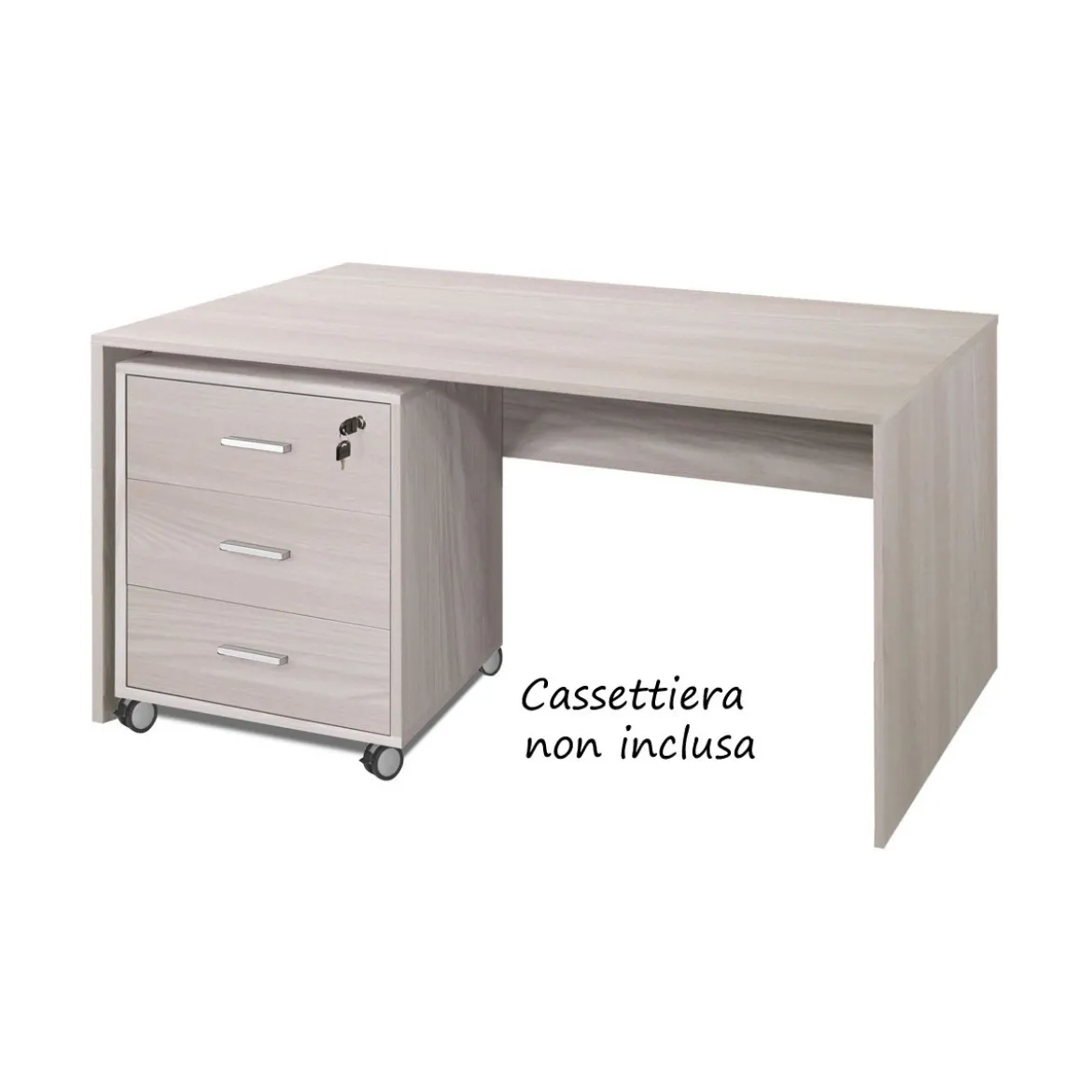Tavolo Kit Scrivania 120 cm Olmo Piccola Moderna da Ufficio Cameretta Porta Pc