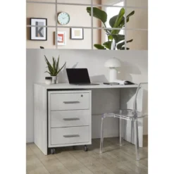 Tavolo Kit Scrivania 120 cm Ossido Bianco Piccola Moderna Ufficio Cameretta Pc