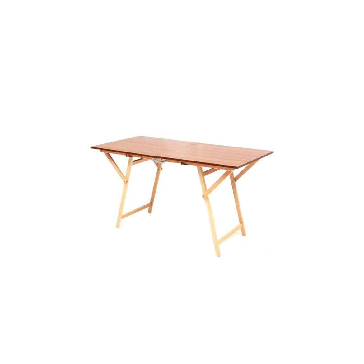 Tavolo Pieghevole 135x70 da Giardino per Esterno in Legno Rettangolare Faggio
