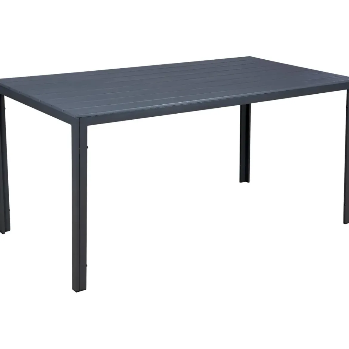 Tavolo Rettangolare 156x78 Acciaio Antracite Effetto Legno da Esterno