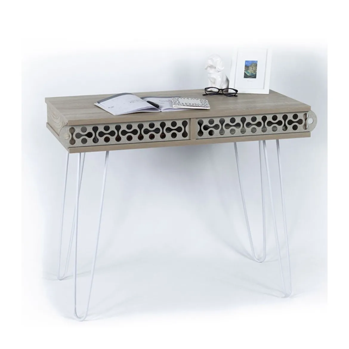 Tavolo Scrivania Rovere Piccola Porta Pc Salvaspazio Moderna da Studio Salotto