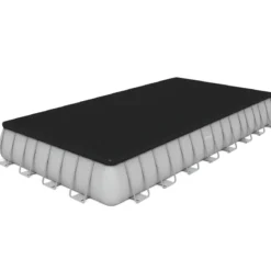 Telo Copertura Piscina Rettangolare Grigio Corda Drenante 956x488 cm