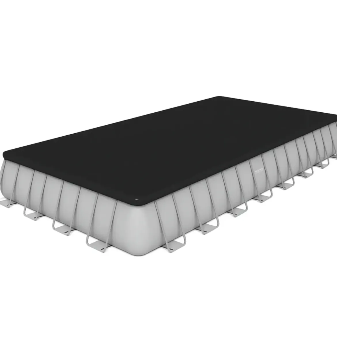 Telo Copertura Piscina Rettangolare Grigio Corda Drenante 956x488 cm