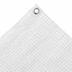 Telo Occhiellato Copertura Impermeabile 4x6 m Lavabile PE Bianco