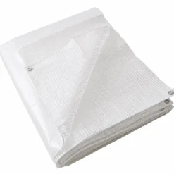 Telo Occhiellato Copertura Impermeabile 4x6 m Lavabile PE Bianco