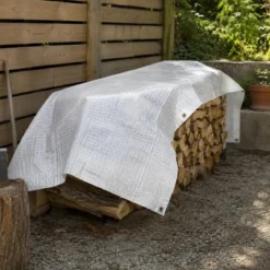Telo Occhiellato Copertura Impermeabile 5x8 m Lavabile PE Bianco