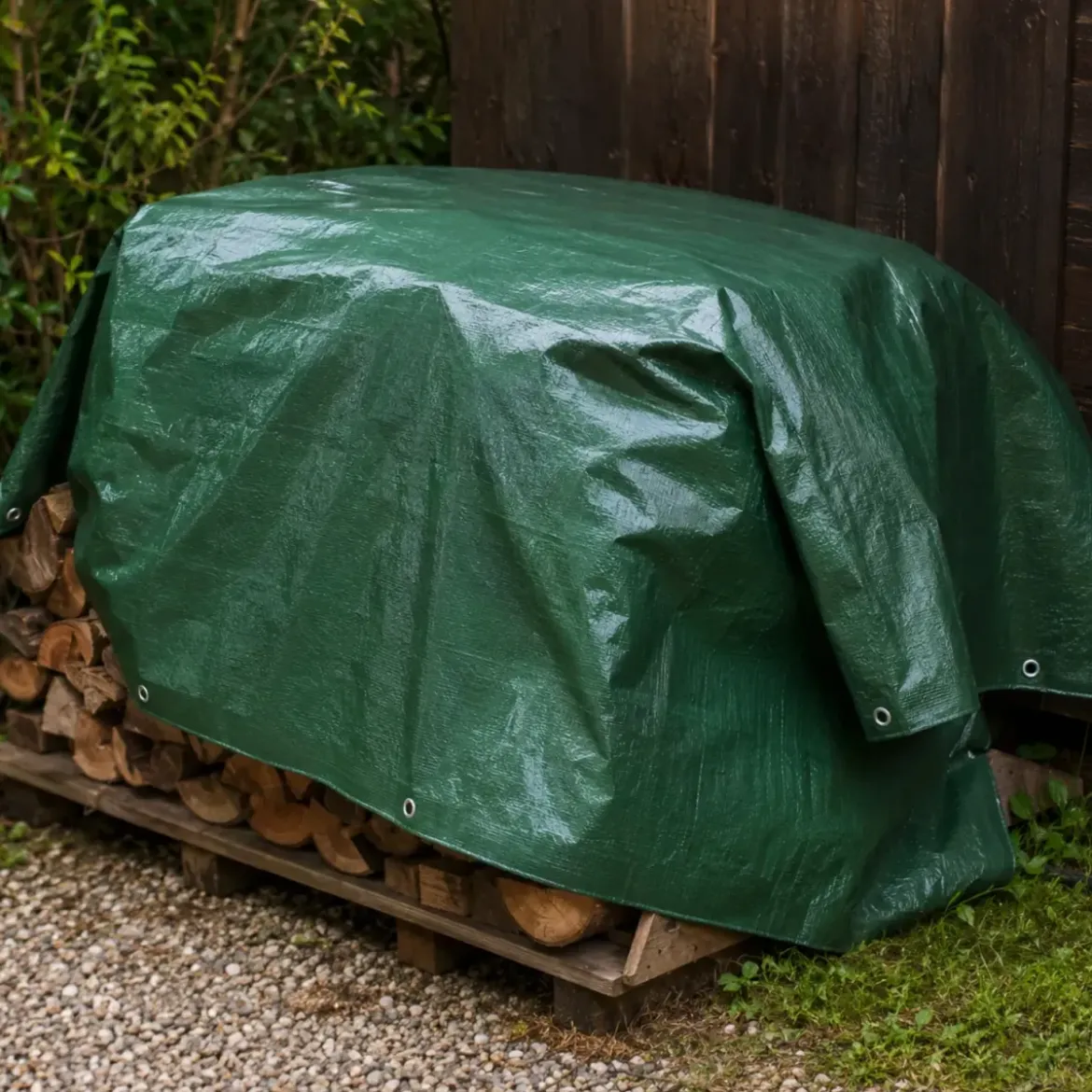 Telo Occhiellato Impermeabile in Polietilene Verde Blu 10x14m 130g/m2