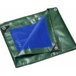 Telo Occhiellato Impermeabile in Polietilene Verde Blu 8x12m 130g/m2