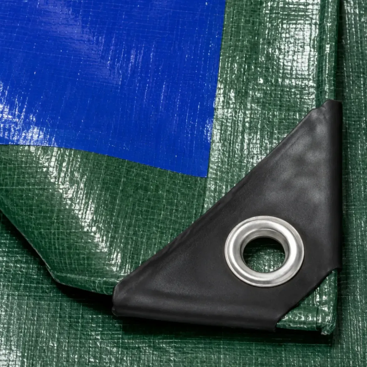 Telo Occhiellato Impermeabile in Polietilene Verde Blu 10x12m 130g/m2